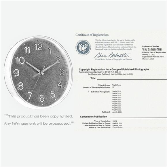 Wall Clock Green, Silent Wall Clocks Battery Operated 8 Inch-Modern Non Ticking - Picture 7 of 8